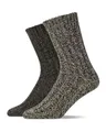 Snocks 2 Paar Wintersocken - Norweger Wollsocken für warme und trockene Füße - Thermosocken Damen & Herren - Warme Socken - Gr. 35-38 - Farbe Dunkelgrau/Hellgrau