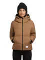khujo Damen Winterjacke warme Steppjacke mit hohem Kragen und großer Kapuze Liev-YM Dark Beach Beige Gr. XL