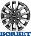 4x Borbet CW6 7,5X18 6/114,30 ET45 Mistral Anthracite Glossy Polished