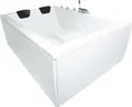 Basera Badewanne XXL Wave 180 x 130 cm für 2 Personen mit Wasserfall, LED-Ambiente und Kopfstützen