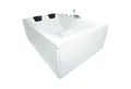 Basera® Badewanne Badewanne XXL Wave 180 x 130 cm für 2 Personen, (Komplett-Set), mit Wasserfall, LED und Kopfstützen