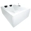 Basera® Badewanne XXL Wave 180 x 130 cm für 2 Personen mit Wasserfall LED-Amb...