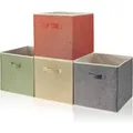 Aufbewahrungsbox Stoff 4er Set 33x38x33 cm Faltbare Körbe Griffe