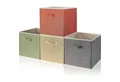 LuxusKollektion Aufbewahrungsbox Aufbewahrungsbox Stoff 4er Set 33x38x33 cm Faltbare Körbe Griffe