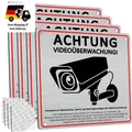 Videoüberwachung Hinweis Schild DSGVO 15x15cm Selbstklebend Geb