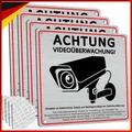 Videoüberwachung Schild 15x15cm Aluminium Selbstklebend mit DSGVO Hinweis 4