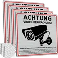 Achtung Videoüberwachung Schild Privatgrundstück DSGVO Aluminium 15x15cm 4Stück