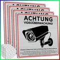 Videoüberwachung Schild 4er Set 15x15cm Aluminium Selbstklebend DSGVO Hinweis