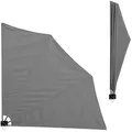 casa.pro Wandklappschirm, Grau, Textil, 160x160 cm, Sonnen- & Sichtschutz, Sichtschutz Garten, Balkon Sichtschutze