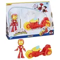 Marvel Spidey and His Amazing Friends, Iron Man Action-Figur & Spielzeug-Motorrad Spielset