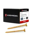 Holzbauschraube 5x50 mm - 200 Stück, gelb verzinkt, TX 25, Cut-Spitze, Reibteil, ETA | SCREW REBEL