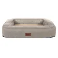 Petlando orthopädisches Hundebett Lima Ortho, ergonomische Liegefläche, waschbar 60°C, rutschfest, L Tabacco, Hundematte beige, Hundekissen mittelgroße Hunde L 100 x B 70 x H 17 cm