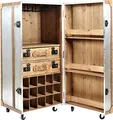 Bar Koffer Schrankkoffer Vintage Look - Kofferschrank, Barschrank, Barkoffer (Alu Design)