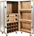 Bar Koffer Schrankkoffer im Vintage Look, Alu Design - Dekoartikel, Wohnzimmer,