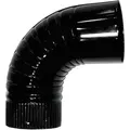 Schwarzes, Vitrifiziertes Winkelrohr Für Öfen 120 Mm. 90°.