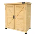 AXI Felix Gartenschrank aus Holz in Braun | Geräteschrank / Geräteschuppen für den Garten mit Ablage | 80 x 45 x 93 cm