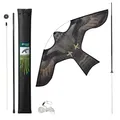 VOUNOT® Vogelschreck Drachen, Vogelabwehr Falke Flugdrachen realistisch mit 4 m Teleskopstange, Vogelbekämpfung und zum Schutz der Ernte für Garten, Bauernhof & Feld, Stil F