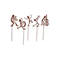 UNUS® Gartenstecker Musiker Rostoptik 5er Set Strichmännchen Band Gartendeko