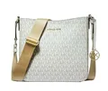 Michael Kors Kleine Umhängetasche aus Leder, Hellcremefarben, Helles Cremeweiß, Small