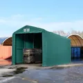TOOLPORT Wikinger 4x8m Zelthalle, PRIMEtex-Plane, dunkelgrün, mit Statik (Betonuntergrund) - (49390)