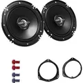 JVC CS-J620X Auto Lautsprecher 16,5 cm mit Einbauset passend für Opel Corsa C 2000-2006 Türen vorne 600 W 165mm  2 Wege Koax