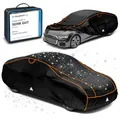 WALSER Hagelschutz Abdeckplane Auto, Auszeichnung Sehr Gut* Hagelschutzplane, TÜV geprüfte* Auto-Abdeckung Perma Protect, Autogarage Vollgarage, Wasserabweisende PKW Abdeckung Größe 3 schwarz