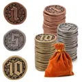 50 Stück Metallmünzen für Gesellschaften, Gold und Silberchips für Poker, RPG...