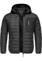 Amaci&Sons Steppjacke Hybrid Softshell Herren Outdoor Kapuzen Jacke 9111 Schwarz 3XL