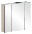 Vito Spiegelschrank MALO, Cremebeige, 3 Spiegeltüren, Soft-Close-Funktion, B 80 cm, H 74 cm x T 16 cm