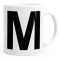 MoonWorks Tasse Kaffee-Tasse Buchstaben Buchstabe Arial Bold glänzend Kaffeetasse Teetasse Keramiktasse MoonWorks®, Keramik