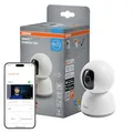 Osram SMART+ WiFi Kamera 360° 4MP 2K QHD, Schwenk-Neige, Nachtsicht 7m, Zwei-Wege-Audio, Alexa kompatibel, Weiß