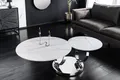 riess-ambiente Couchtisch DANCING RINGS weiß / chrom · runder Keramik-Beistelltisch mit 2 Ebenen (Einzelartikel, 1-St), Wohnzimmer · 2 Tischplatten · Marmor-Design · Metall · drehbar