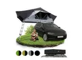 Juskys Autodachzelt Lago 140 x 240 cm - LED-Beleuchtung & Leiter - Schwarz / Grau
