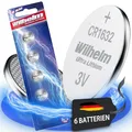 6 x CR1632 CR 1632 WILHELM Lithium Knopfzelle 3V 140 mAh ø16 x 3,2 mm Batterie DL1632