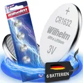 6 x CR1632 WILHELM Lithium Knopfzelle 3V 140 mAh ø16 x 3,2 mm Batterie DL1632