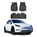 OMAC Gummi Fußmatten für Tesla Model Y 2020-2024 Premium TPE Automatten 3tlg