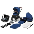 lionelo Kombi-Kinderwagen MIKA 3in1, UPF 50+ MatratzeRegenschutzXXL 0 bis 22kg, Blau