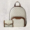 Michael Kors MK Tasche Rucksack Geldbörse Jet Set Jaycee Leida Vanilla Braun NEU