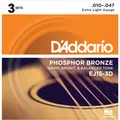 D'Addario A-Git.Saiten EJ15-3D 10-47 Phosphor Bronze 3er Set