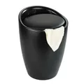 Wenko-Wenselaar GmbH & Co. KG WENKO Candy Hocker, 20 Liter, Badhocker mit abnehmbarem Wäschesack, Farbe: schwarz / mattiert 24229100
