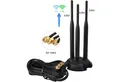 Bolwins L13D 3m 2.4G 5.8G WiFi Antenne 3x 6dBi RP-SMA Adapter Kabel Standfuss WLAN-Antenne (WLAN / 4G LTE Empfang, für Router & USB-Modem, Verstärkung: 18 dB), Dualband 2.4/5 GHz, RP-SMA Anschluss, 3 m Kabel