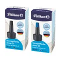 2x Pelikan Stempelfarbe Nachfülltinte 4K für Stempelkissen 28ml blau + schwarz