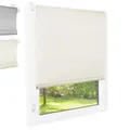 FOXX Thermo Rollo [FÜR Fenster OHNE Bohren] 65x140 cm Creme/Innenrollo Blickdicht als Sichtschutz/Klemmfix Montage/Für Schlafzimmer, Wohnzimmer, Küche, Büro, Kinderzimmer