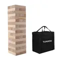 TUAHOO Riesenwackelturm Spiel Holz Stapelturm Builds Von 0.6m - 1,5m Groß Tumble Tower Spiele Jumbo Toppling Blocks Spielzeug Für Kinder Erwachsene & Familie