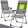 Gartenstuhl 2er-Set Grau Alu klappbar