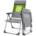 Gartenstuhl Hochlehner Klappstuhl 2er Set Alu Campingstuhl Klappbar CASARIA®