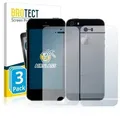 3x Panzerglasfolie Klar für Apple iPhone 5S (Vorder + Rückseite)