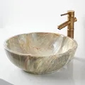 NATURFLAIR Badkeramik Waschtische Becken Aufsatzwaschbecken Waschschüssel Waschtisch FCH7020 Blütenblattform 420 * 150mm Handmade Waschschalen Rosin jade