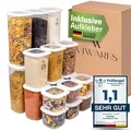 Viwares Vorratsdosen mit Deckel Luftdicht, 18er Vorratsbehälter Set BPA-Frei, Vorratsdose zur Müsli Mehl Aufbewahrung Küche, Praktische Organize... - Weiß
