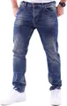 Reslad Jeans-Herren Slim Fit Basic Style Stretch-Denim Jeans-Hose RS-2063 Blau W38 / L32